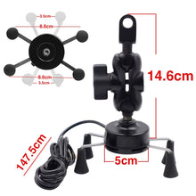 Load image into Gallery viewer, Motorcycle X Shape Aluminum Alloy Phone Bracket 5V 2.1A Phone Charger, CS-416A3