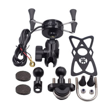 Load image into Gallery viewer, Motorcycle X Shape Aluminum Alloy Phone Bracket 5V 2.1A Phone Charger, CS-416A3