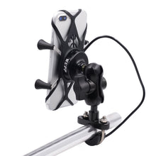 Load image into Gallery viewer, Motorcycle X Shape Aluminum Alloy Phone Bracket 5V 2.1A Phone Charger, CS-416A3