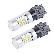 Load image into Gallery viewer, 2 PCS T25/3157 10W 1000 LM 6000K White + Yellow Light Turn Signal Light with 20 SMD-5730-LED Lamps And Len. DC 12-24V, T25 with 20 SMD-5730-LED Lamps