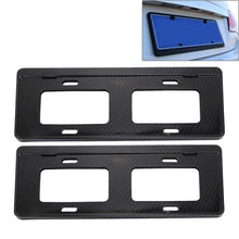 Load image into Gallery viewer, 2 PCS Car License Plate Carbon Fiber Bracket Frame Holder Stand Mount(Black), Carbon Fiber