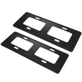 2 PCS Car License Plate Carbon Fiber Bracket Frame Holder Stand Mount(Black), Carbon Fiber