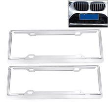 Load image into Gallery viewer, 2 PCS Car License Plate Aerospace Aluminum Bracket Frame Holder Stand Mount(Silver), Aerospace Aluminum Bracket