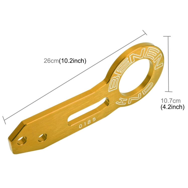 Benen Aluminum Alloy Rear Tow Towing Hook Trailer Ring for Universal Car Auto with Two Screw Holes, Gold, Purple, Red, Silver, Blue, Black