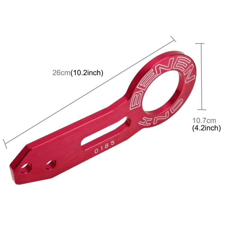 Benen Aluminum Alloy Rear Tow Towing Hook Trailer Ring for Universal Car Auto with Two Screw Holes, Red, Silver, Blue, Black, Gold, Purple