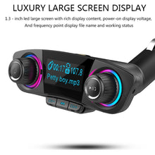 Load image into Gallery viewer, BT06 Dual USB Charging Smart Bluetooth 4.0 + EDR FM Transmitter MP3 Music Player Car Kit with 1.3 inch LED Screen, Support Bluetooth Call, TF Card &amp; U Disk, BT06
