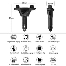Load image into Gallery viewer, BT06 Dual USB Charging Smart Bluetooth 4.0 + EDR FM Transmitter MP3 Music Player Car Kit with 1.3 inch LED Screen, Support Bluetooth Call, TF Card &amp; U Disk, BT06