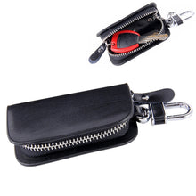 Load image into Gallery viewer, Universal Leather Wood Grain Texture Waist Hanging Zipper Wallets Key Holder Bag (No Include Key)