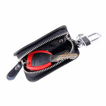 Load image into Gallery viewer, Universal Leather Wood Grain Texture Waist Hanging Zipper Wallets Key Holder Bag (No Include Key)
