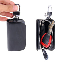 Load image into Gallery viewer, Universal Leather Wood Grain Texture Waist Hanging Zipper Wallets Key Holder Bag (No Include Key)