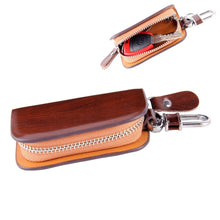 Load image into Gallery viewer, Universal Leather Wood Grain Texture Waist Hanging Zipper Wallets Key Holder Bag (No Include Key)