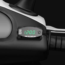 Load image into Gallery viewer, Motorcycle Multi-functional 2 in 1 Digital Display Voltmeter + Electronic Clock, 6-30V IP67