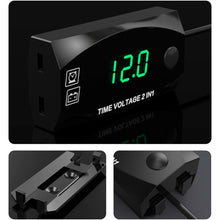 Load image into Gallery viewer, Motorcycle Multi-functional 2 in 1 Digital Display Voltmeter + Electronic Clock, 6-30V IP67