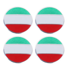 Load image into Gallery viewer, 4 PCS Italy Flag Metal Car Sticker Wheel Hub Caps Centre Cover Decoration, Italy Flag