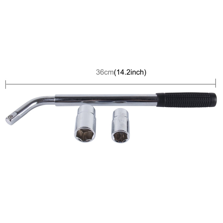 Telescoping Wheel Lug Wrench with Reversible 17mm & 19mm, 21mm & 23mm Socket Adapters And Extended Nonslip Handle from 14.4 inch to 20.5 inch, Telescoping 17mm&19mm 21mm&23mm