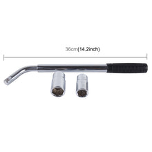 Load image into Gallery viewer, Telescoping Wheel Lug Wrench with Reversible 17mm &amp; 19mm, 21mm &amp; 23mm Socket Adapters And Extended Nonslip Handle from 14.4 inch to 20.5 inch, Telescoping 17mm&amp;19mm 21mm&amp;23mm