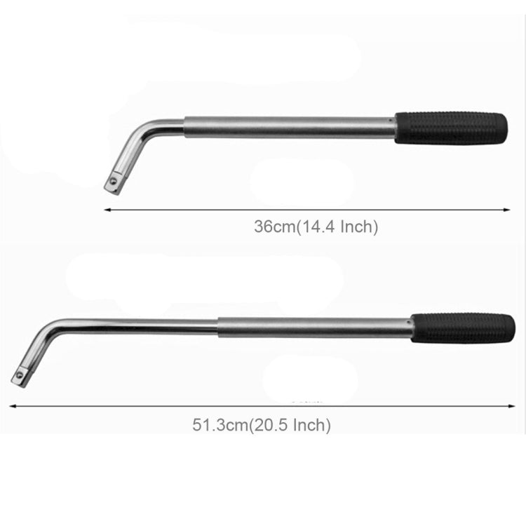 Telescoping Wheel Lug Wrench with Reversible 17mm & 19mm, 21mm & 23mm Socket Adapters And Extended Nonslip Handle from 14.4 inch to 20.5 inch, Telescoping 17mm&19mm 21mm&23mm