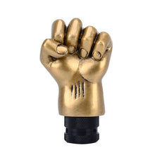 Load image into Gallery viewer, Universal Fist Shape Aluminum Manual or Automatic Gear Shift Knob Compatible with Three Rubber Covers Fit for All Car, Gold, Silver
