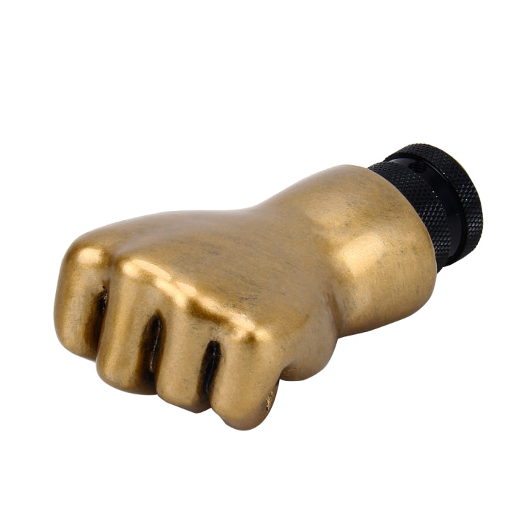 Universal Fist Shape Aluminum Manual or Automatic Gear Shift Knob Compatible with Three Rubber Covers Fit for All Car, Gold, Silver