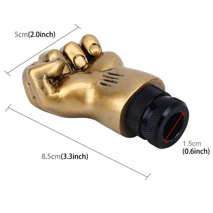 Universal Fist Shape Aluminum Manual or Automatic Gear Shift Knob Compatible with Three Rubber Covers Fit for All Car, Gold, Silver