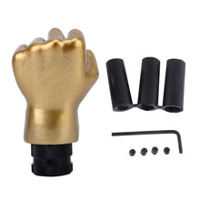 Load image into Gallery viewer, Universal Fist Shape Aluminum Manual or Automatic Gear Shift Knob Compatible with Three Rubber Covers Fit for All Car, Gold, Silver