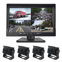 Load image into Gallery viewer, PZ612-4AHD IP67 120 Degree Car AHD 1080P 2 Megapixels 10 inch 4-Way Rearview Mirror Monitor, Night Vision Full Color, with Video Function, PZ612-4AHD