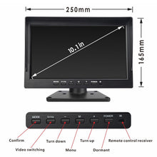 Load image into Gallery viewer, PZ612-4AHD IP67 120 Degree Car AHD 1080P 2 Megapixels 10 inch 4-Way Rearview Mirror Monitor, Night Vision Full Color, with Video Function, PZ612-4AHD