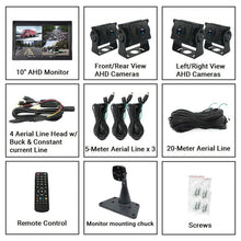 Load image into Gallery viewer, PZ612-4AHD IP67 120 Degree Car AHD 1080P 2 Megapixels 10 inch 4-Way Rearview Mirror Monitor, Night Vision Full Color, with Video Function, PZ612-4AHD
