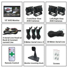 Load image into Gallery viewer, PZ614-4AHD IP67 120 Degree Car AHD 1080P 2 Megapixels 10 inch 4-Way Rearview Mirror Monitor, Night Vision Full Color, with Video Function, PZ612-4AHD