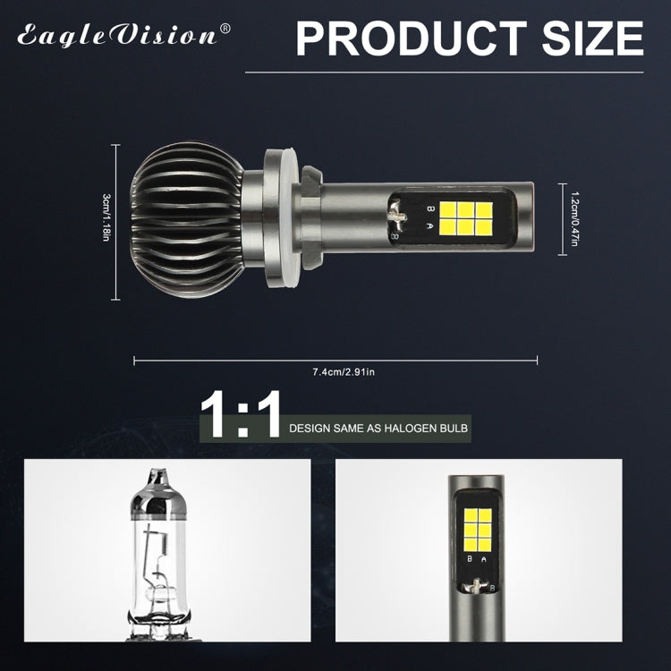 2 PCS EV15 880 / 881 DC9-32V / 6W / IP67 Car LED Double Color Fog Light, Cold White Light  + Amber Light, EV15 880 / 881