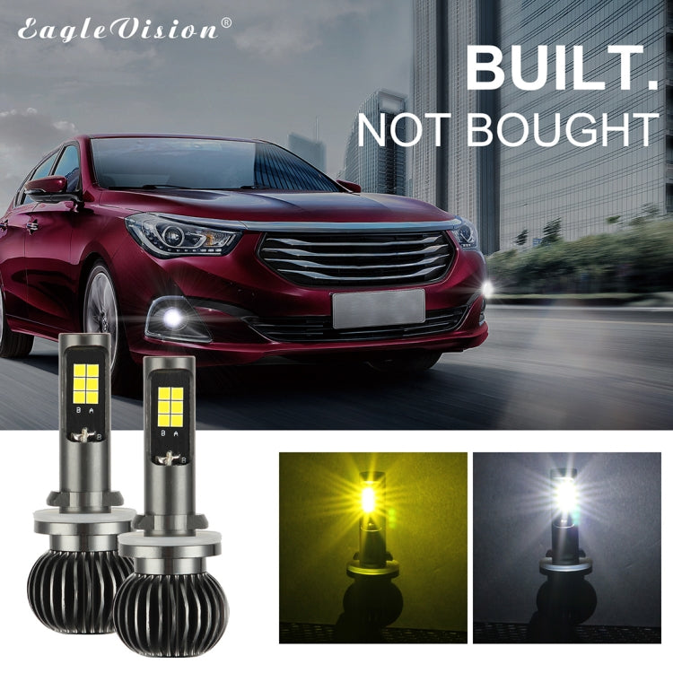 2 PCS EV15 880 / 881 DC9-32V / 6W / IP67 Car LED Double Color Fog Light, Cold White Light  + Amber Light, EV15 880 / 881