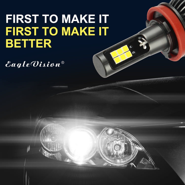 2 PCS EV15 H8 / H11 DC9-32V / 6W / IP67 Car LED Double Color Fog Light, Cold White Light + Amber Light, EV15 H8 / H11