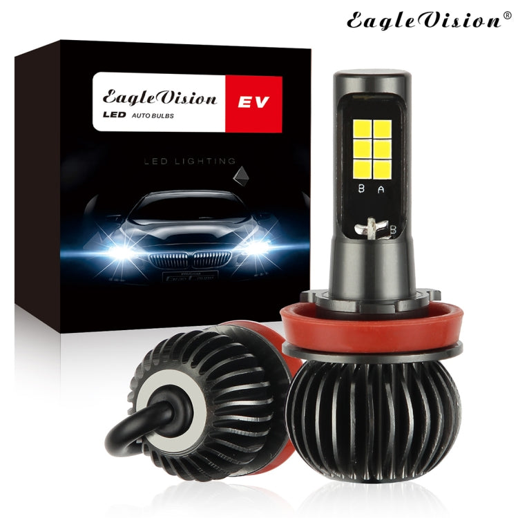 2 PCS EV15 H8 / H11 DC9-32V / 6W / IP67 Car LED Double Color Fog Light, Cold White Light + Amber Light, EV15 H8 / H11