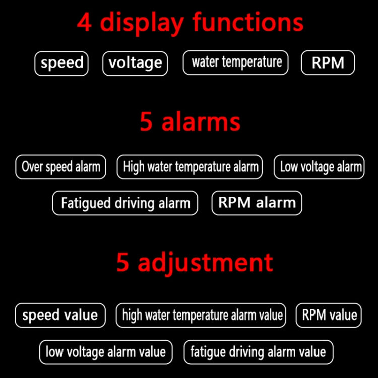 A200 OBD2 3.5 inch Vehicle-mounted Head Up Display Security System, Support Car Speed / Engine Revolving Speed Display / Water Temperature / Voltage, A200