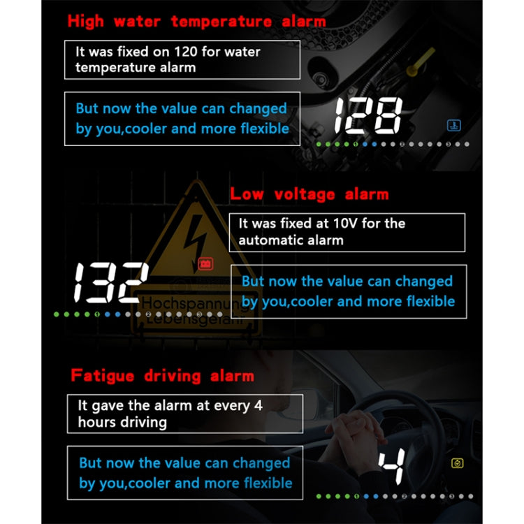 A200 OBD2 3.5 inch Vehicle-mounted Head Up Display Security System, Support Car Speed / Engine Revolving Speed Display / Water Temperature / Voltage, A200