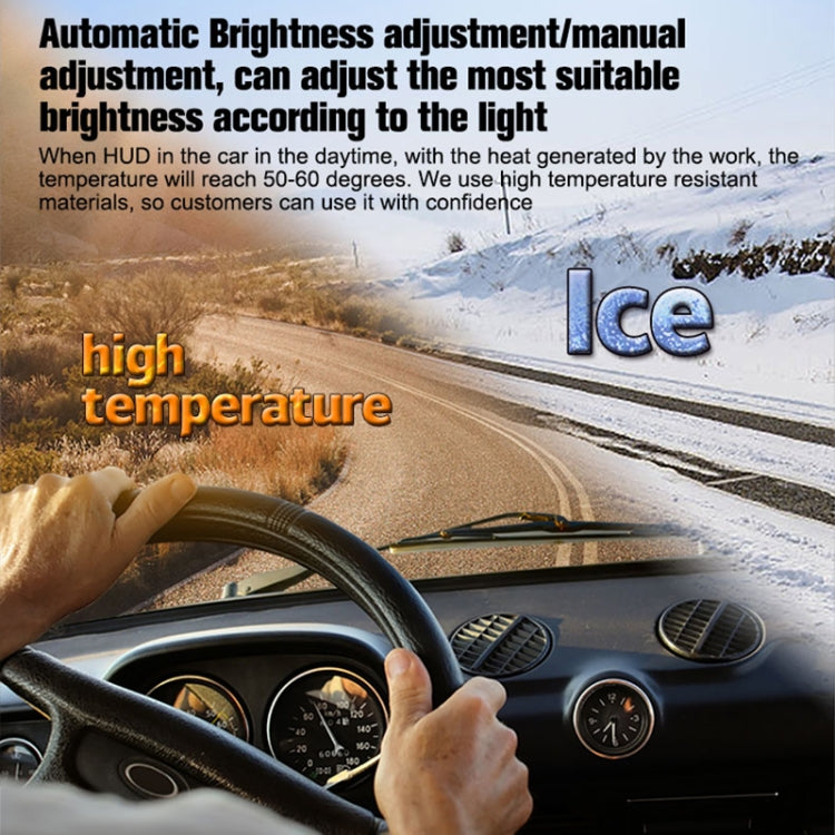 D5000 OBD2 5 inch Vehicle-mounted Head Up Display Security System, Support Car Speed / Engine Revolving Speed Display / Water Temperature / Battery Voltage / Detection and Elimination Fault Code, D5000