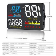 Load image into Gallery viewer, D5000 OBD2 5 inch Vehicle-mounted Head Up Display Security System, Support Car Speed / Engine Revolving Speed Display / Water Temperature / Battery Voltage / Detection and Elimination Fault Code, D5000