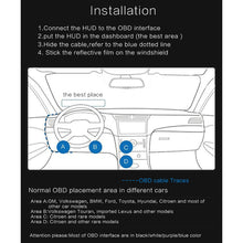 Load image into Gallery viewer, T100 OBD2 4 inch Vehicle-mounted Head Up Display Security System, Support Car Speed / Engine Revolving Speed Display / Instantaneous Fuel Consumption / Detection and Elimination Fault Code, T100