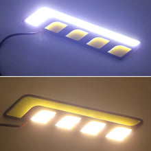 Load image into Gallery viewer, 2 PCS DC 12V 10W 800LM 5500K Car DRL Daytime Running Lights Lamp,Cable Length:25cm(White Light + Yellow Light), Multi-Color+10W 800LM/5500K