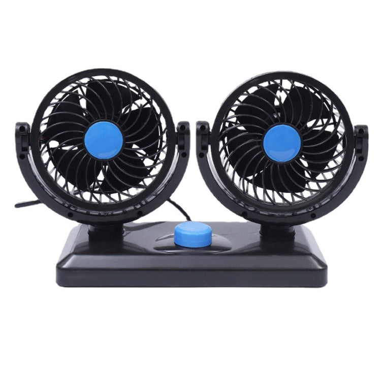 HUXIN HX-T303 6.5W 360 Degree Adjustable Rotation Two Head Low Noise Mini Electric Car Fan, DC12V, HX-T303