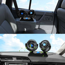 Load image into Gallery viewer, HUXIN HX-T303 6.5W 360 Degree Adjustable Rotation Two Head Low Noise Mini Electric Car Fan, DC12V, HX-T303