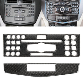 2 PCS Car CD Adjustment Frame Carbon Fiber Decorative Sticker for Mercedes-Benz W204 2007-2010, CD Adjustment Frame (B)
