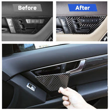 Load image into Gallery viewer, 2 PCS Car Front Door Seat Adjustment Frame Carbon Fiber Decorative Sticker for Mercedes-Benz W204 2007-2013, Front Door Seat Adjustment Frame