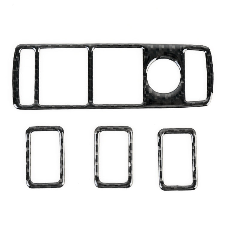 4 PCS Car Window Lift Panel Carbon Fiber Decorative Sticker for Mercedes-Benz W204 2007-2010, Window Lift Panel