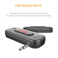 Load image into Gallery viewer, Doosl DSER116 Multifunctional Car FM Transmitter Wireless Music Receiver with 3.5mm Jack &amp; LCD Display, Support Hands-free Call, DSER116