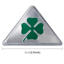 Load image into Gallery viewer, Four Leaf Clover Herb Luck Symbol Aluminum Slim Triangle Badge Emblem Labeling Sticker Styling Car Dashboard  Decoration, Four Leaf Clover 1, Four Leaf Clover 2