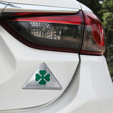 Load image into Gallery viewer, Four Leaf Clover Herb Luck Symbol Aluminum Slim Triangle Badge Emblem Labeling Sticker Styling Car Dashboard  Decoration, Four Leaf Clover 1, Four Leaf Clover 2