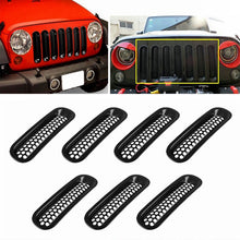 Load image into Gallery viewer, 7 PCS Car Front Racing Front Grille Grid Insect Net for Jeep Wrangler JK 2007-2017, For Jeep Wrangler 2007-2017