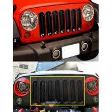 Load image into Gallery viewer, 7 PCS Car Front Racing Front Grille Grid Insect Net for Jeep Wrangler JK 2007-2017, For Jeep Wrangler 2007-2017