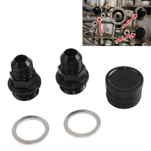 Load image into Gallery viewer, M28~10AN Black Engine Rear Block Breather Fitting Adapter for Honda Oil Catch Can B16 B18C, For Honda Oil Catch Can B16 B18C